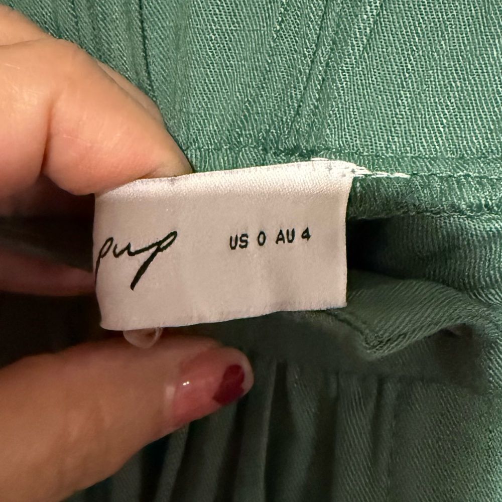 NEW Petal & Pup Ava Button Front Midi Skirt Green Size 0 - Picture 9 of 11